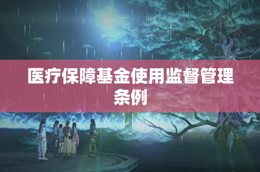 医疗保障基金使用监督管理条例